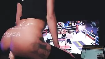 Brunette Riding on Dildo and Bets on Fedor Emelianenko at Melbet Bookmaker