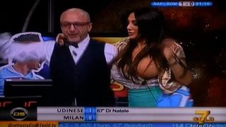 Marika Fruscio Oops Big Boobs Pop out of Dress Live TV