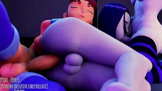 Futa Starfire and Jinx Fuck Raven | made By: Pixel-Perry