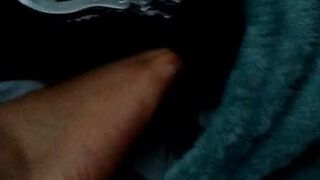 Black big bodied woman feet playing with my penis