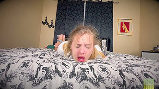 Mandy Hogtaped On Bed