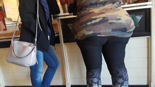 BIG BEAUTIFUL WOMAN PAWG old lady with mega rear-end wang in leggings