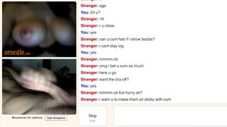 Omegle Teen Show Massive Perky Tits for my Cum