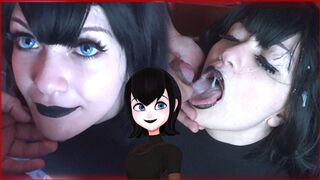 Humongous Facial on Face of Sexy Goth Youngster - Mavis Cosplay Alluring Darling
