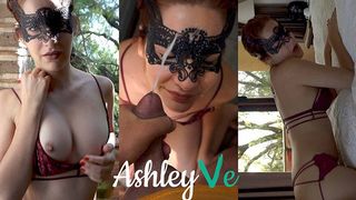 Masked Strawberry Blonde Gets Large Cumshot - Ashley Ve