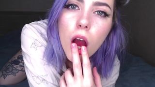 Chick talks to you sweetly while masturbating your wang SELF PERSPECTIVE