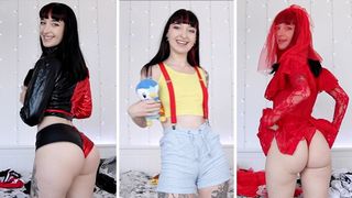 Kinky nerd tries on Halloween costumes | Cosplay Haul Vlog | Persephone Pink