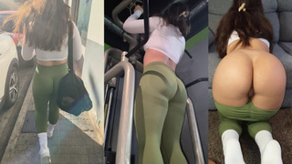 POINT OF VIEW: Incredible gigantic-booty brunette rewards me by fucking after training at the gym