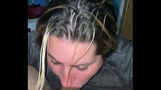 White blonde sucks it all and fills it with slime and I fuck all of this lady