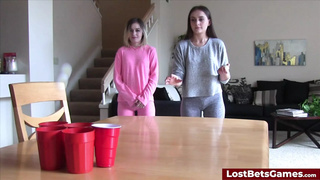 A alluring game of strip pong turns hard core fast