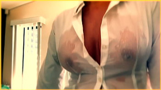 MILF Alluring office wet shirt
