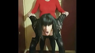 crossdresser takes booty to mouth collection