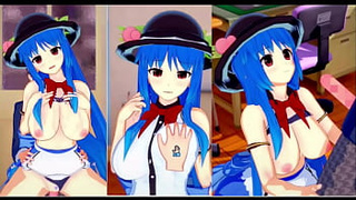 [Eroge Koikatsu! ] Touhou Hinanai Tenko rubs her melons H! 3DCG Monstrous Boobies Asian cartoon Sex tape (Touhou Project) [Anime Game Toho Hinanai Tenshi]