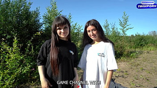Unforgettable Twister Strip Game: Double Oral sex Challenge in the Forest - Youtube Show
