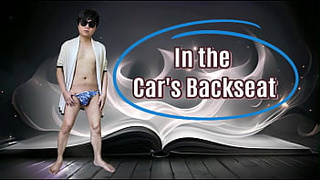 A fresh stud blow his matured hubby friend at the backseat of the car and swallowed his spunk