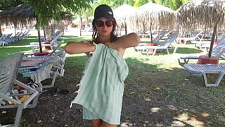 StepMom Seduces StepSon by showing Titties and Vagina in a AquaPark. Public Bj