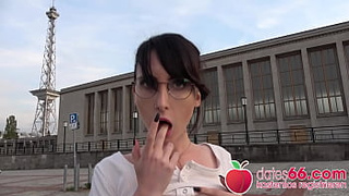 Babe Lou Nesbit ○ with Nerdy Glasses ○ Picked up & Screwed in Public! ▶ Dates66.com (FULL SCENE)