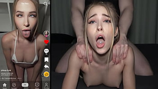 SHE MESSAGED US ON TIKTOK - Extra Tight Teenie Enjoys Rough Doggy Fucking
