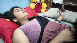 Mallu half saree chick masturbates by watching film and doing sex with step brother, Mallu step sister charming sex with step brother