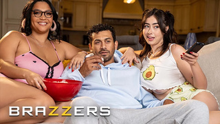 BRAZZERS - Ashlyn Peaks & Chloe Surreal Invite Their Crush For A Tape Night But Soon Turns To A Steamy Threesome