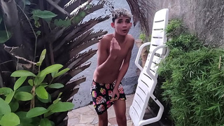 Stepmother seduces her STUDENT with her large bum. Little virgin jerk-off brother is spying on that public sex with two STUDENTS (see closed