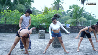 Desi Yoga Teacher Ko Sab Ladki Saath Saath Choda ( Hindi Audio ) Full Film