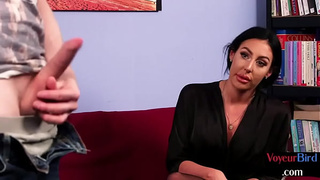 Secretly watching CFNM home-made MILF seduces wanker who wanks on her