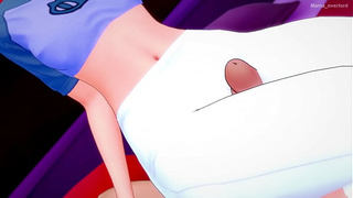 Gwen wants to hold a monstrous cock between her legs in the love hotel (Adult version)