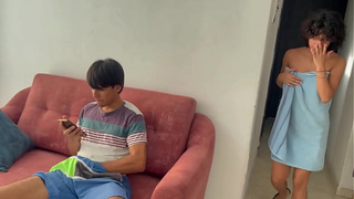 I SURPRISE MY step BROTHER-IN-LAW WATCHING MY INTIMATE PHOTOS WHILE HE MASTURBATE AND I RIDE HIS PRICK TO LOWER HIS HORNY