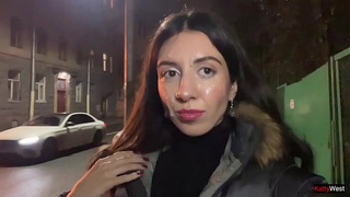 Ruined Makeup with Sperm on Face - Public Cumwalk Covered in Cum Katty West