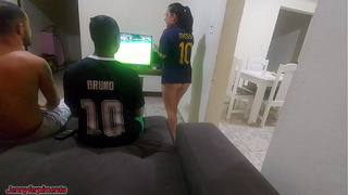 I had to have sex with my hubby's friend because of a bet, but I got horny and ended up doing DP with both of them