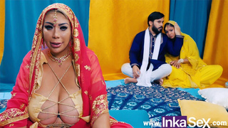Chudai - Busty Indian stepmom mounts her stepdaughter's bf and leaves her snatch full of milk.