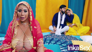 Chudai - Busty Indian Stepmother Mounts Her Stepdaughter's Bf and Gets Her Cunt Filled with Jizz.
