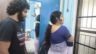 Long lip lock with behind kiss romance and hard fuck in saree