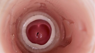 Online cam inside deep twat captures big ejaculation of cum