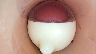 The webcam in the deep snatch records a enormous ejaculation of cum into the condom