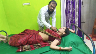 The doctor pounded me hard when I was checking my body in clinic