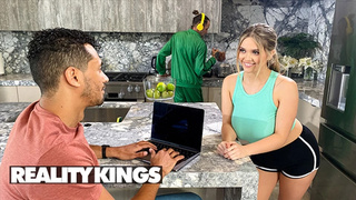 REALITY KINGS - Angie Faith Seduces Her boyfriend’s Roommate With Her Breasts And Gets Plowed Ass His Back