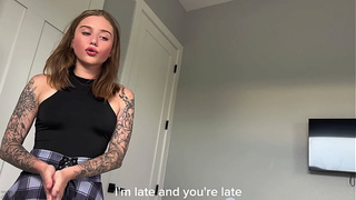 Morning sex with a charming stepsister before school
