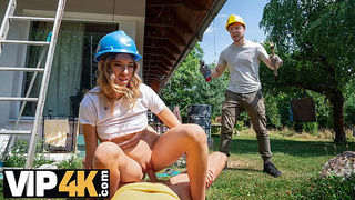 HUNT4K. Hunter seduced a sexy fresh lady with giant tits and humiliated her boyfriend