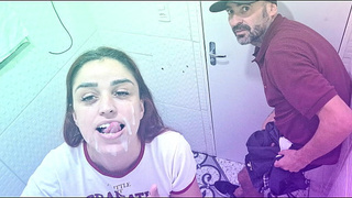 Whore rides with a stranger in the bathroom of a bar!