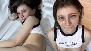 My Cute Neighbor is Going Crazy. Her Tiny Vagina Can Barely Fit That Penis