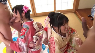 New Year's kimono beauties' 4-color sex game! ~A lewd orgy party~ Nako Sudo Kaho Morisaki