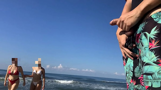 I take out my dong on the public beach to see if any skank fancies it and I get DOUBLE PRIZE