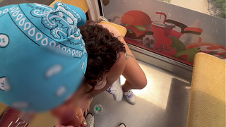 Oral sex and fuck on the cable car in Colombia, Santander with a very horny pregnant woman