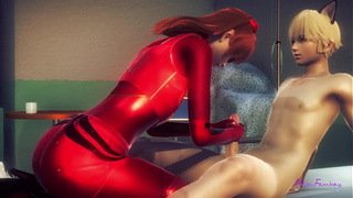 Evangelion Asuka - Is Asuka Femboy ready to swallow all that spunk? - Sissy Chinese Oriental Manga Asian cartoon Game Porn Gay