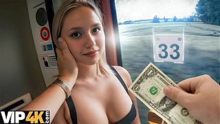 HUNT4K. Blonde babe blowed a rod in the TRAIN STATION WC!