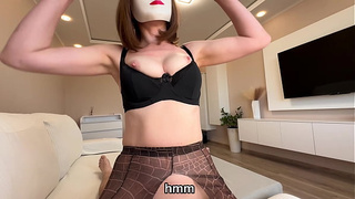 Drilled A Ghost Skank On Halloween Mistaking Her For A Chick - Sliding Wet Cunt Rub - Torn Tights - Sperm On Face - English Subtitles