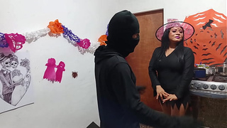 A perverted witch prepares a potion for her boss and rides him like a slave. The whore uses him in a slutty way to satisfy the desires of her wet pussy.