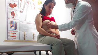 Gynecologist sticks finger in patient's ass-hole and mounts her!